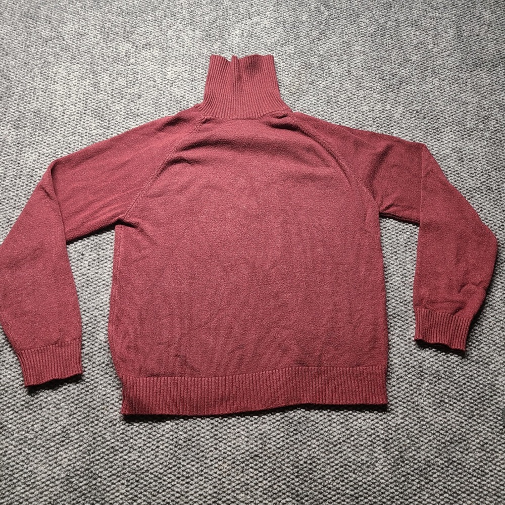Forever 21 Men Burgundy Maroon Turtleneck Raglan Knit Sweater Size Medium